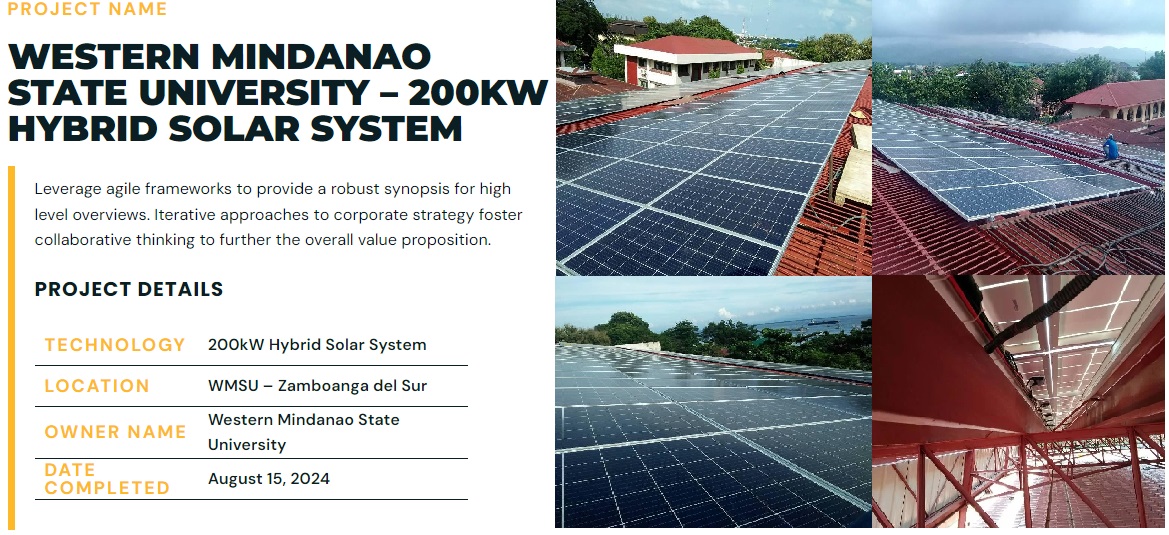 WESTERN MINDANAO STATE UNIVERSITY – 200KW HYBRID SOLAR SYSTEM